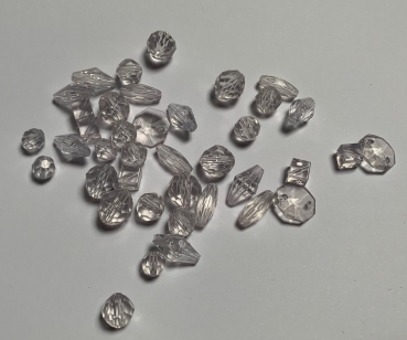 Facettenperlen-Mischung klar